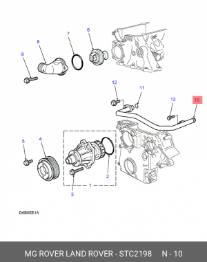 Водяной насос STC2198 MG ROVER LAND ROVER