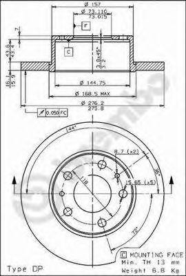 Тормозной диск 08.7300.10 BREMBO