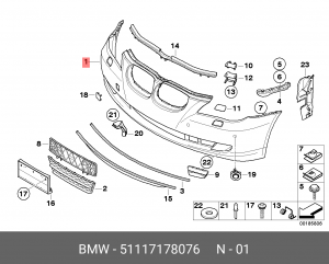 Бампер передний 51 11 7 178 076 BMW
