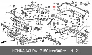 Бампер задний 71501SEA900ZE HONDA