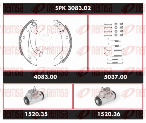 Комплект тормозных колодок SPK308302 REMSA