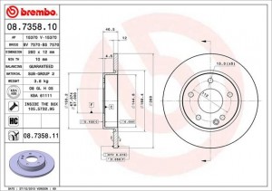 Тормозной диск 08.7358.10 BREMBO