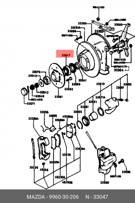 Подшипник ступицы колеса 9960-30-206 MAZDA