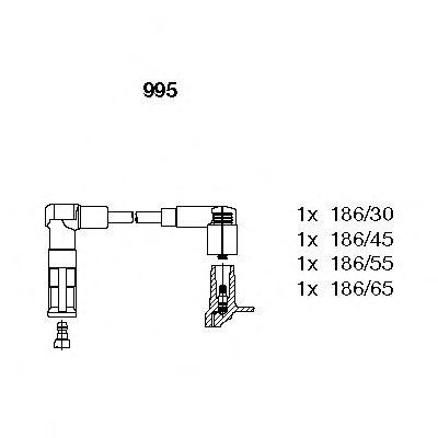Ккомплект проводов зажигания 995 BREMI