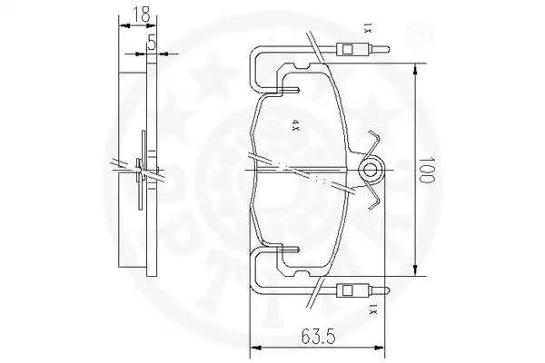 Комплект тормозных колодок, диско 9416 OPTIMAL