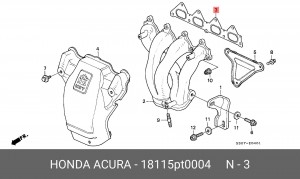 Комплект прокладок, выпускной коллектор 18115PT0004 HONDA