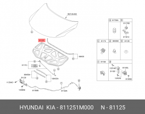 Шумоизоляция капота 811251M000 HYUNDAI KIA