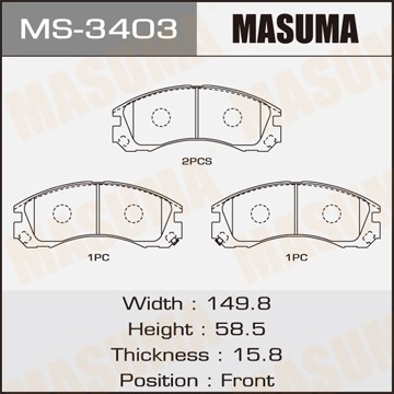 Колодки тормозные дисковые MS3403 MASUMA