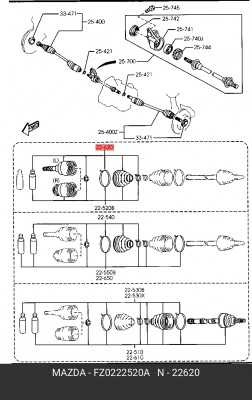 ШРУС FZ02-22-520A MAZDA