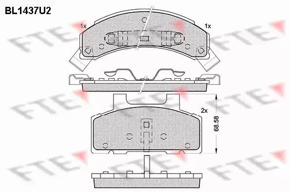 Комплект тормозных колодок, диско BL1437U2 FTE