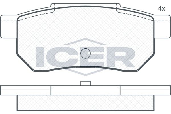Комплект тормозных колодок, диско 180751 ICER