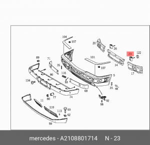 Кронштейн крепления бампера A2108801714 MERCEDES BENZ