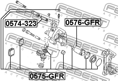 Суппорт тормозной (ремкомплект) 0575-GFR FEBEST