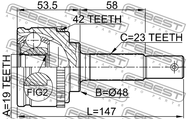 ШРУС 0210-043A42 FEBEST