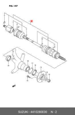 Шарнирный комплект, приводной вал 44102-80E00 SUZUKI