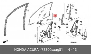 Стекло двери 73300SAAG01 HONDA