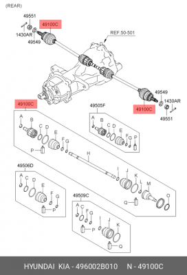 Приводной вал 496002B010 HYUNDAI KIA