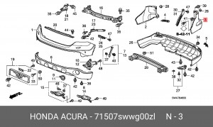 Панель боковая бампера 71507SWWG00ZL HONDA