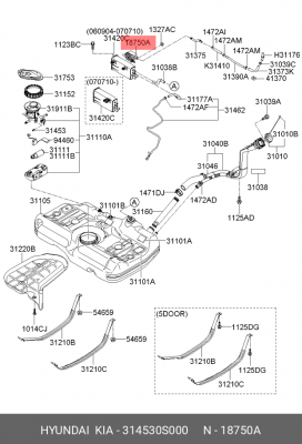 Фильтр воздушный 314530S000 HYUNDAI KIA
