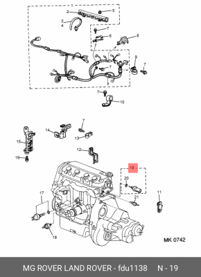 Температурный датчик охлаждающей жидкости FDU1138 MG ROVER LAND ROVER