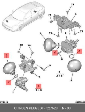 Гидроаккумулятор, подвеска / амортизация 5276 28 CITROEN PEUGEOT