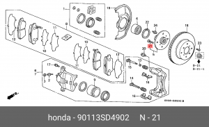 Шпилька ступицы колеса 90113-SD4-902 HONDA
