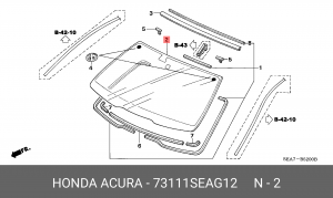 Стекло ветровое 73111SEAG12 HONDA