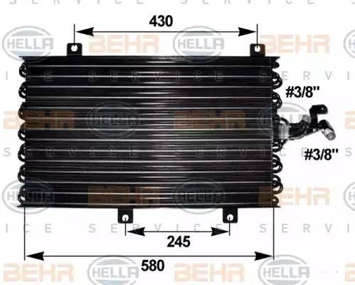 Конденсатор, кондиционер 8FC351038671 HELLA