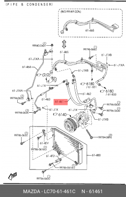 Трубка кондиционера LC7061461C MAZDA