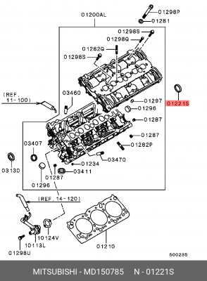 Прокладка, выпускной трубопровод MD150785 MITSUBISHI