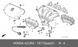 Прокладка, выпускной коллектор 18115PAAL21 HONDA