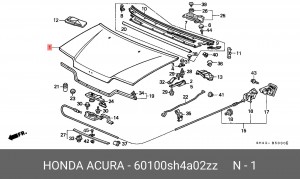 Капот двигателя 60100SH4A02ZZ HONDA