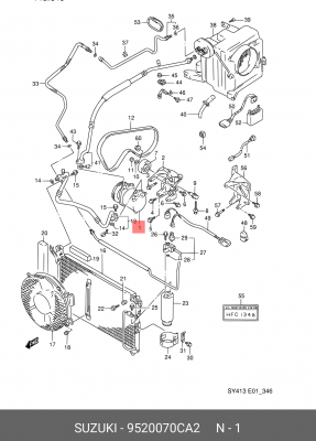 Компрессор, кондиционер 95200-70CA2 SUZUKI