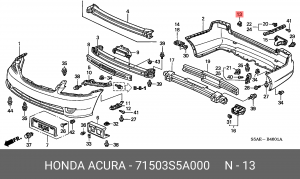 Заглушка бампера 71503S5A000 HONDA