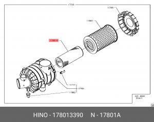 Воздушный фильтр 178013390 HINO