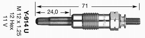 Свеча накаливания 2643 NGK NTK