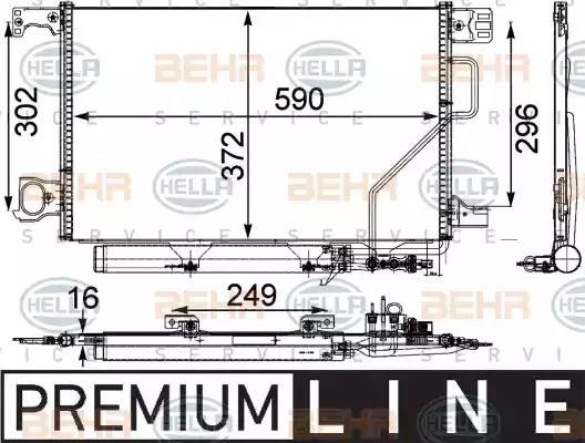 Конденсатор, кондиционер 8FC 351 303-411 HELLA