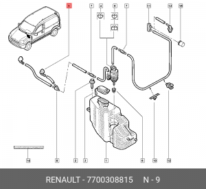 Форсунка стеклоомывателя 7700308815 RENAULT