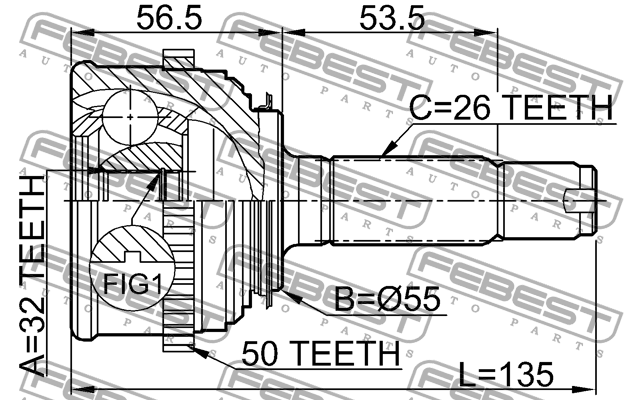 ШРУС 0310-021A50 FEBEST