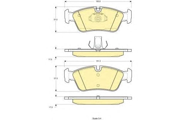 Комплект тормозных колодок, диско 6113482 GIRLING