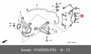 Датчик ABS 57450-SEL-P02 HONDA
