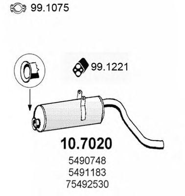 Глушитель выхлопных газов конечный 107020 ASSO