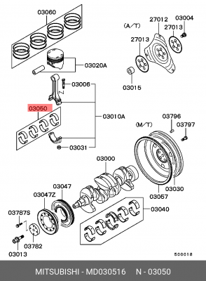Шатунный подшипник MD030516 MITSUBISHI