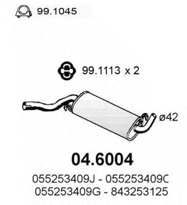 Средний глушитель выхлопных газов 046004 ASSO