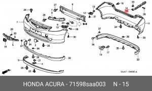 Кронштейн крепления бампера 71598SAA003 HONDA