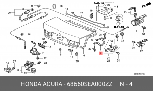 Петля - шарнир крышки багажника 68660SEA000ZZ HONDA