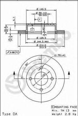 Тормозной диск 09.5919.20 BREMBO