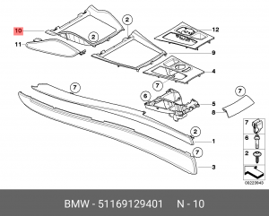 Накладка центральной консоли 51 16 9 129 401 BMW
