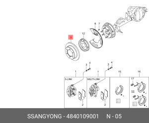 Диск тормозной 4840109001 SSANG YONG