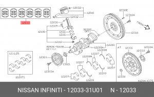 Кольца поршневые 12033-31U01 NISSAN